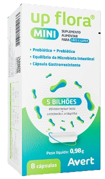 UP FLORA MINI CAES E GATOS 8 CAPSULAS AVERT PRO/PREBIOTICO 0,98G