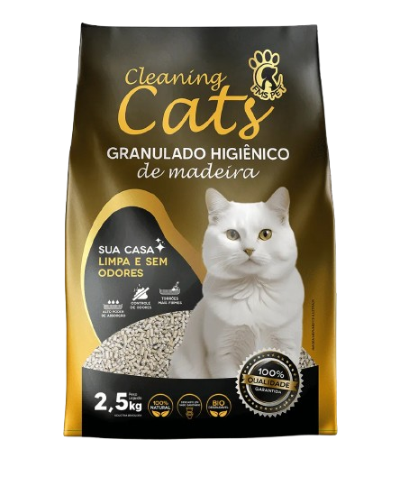 GRANULADO HIGIENICO DE MADEIRA CLEANING CATS 2,5KG
