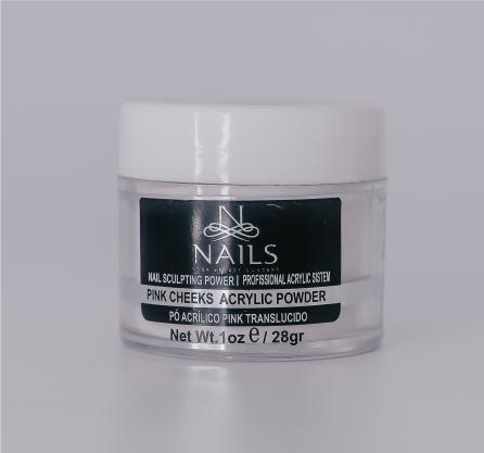 PÓ ACRÍLICO PINK CHEEKS-TRANSLUCIDO 28g NAILS PROFISSIONAL