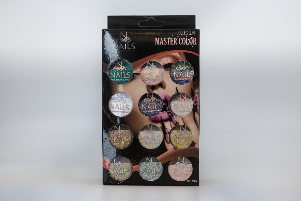 KIT PO ACRILICO MASTER GLITER GLOSS 10GR CX 12UND
