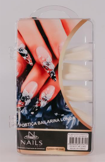 POSTIÇAS BAILARINA LONGA NAILS PROFISSIONAL  CX100