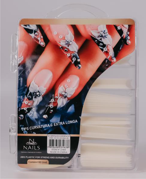 TIPS CURVATURA C EXTRA LONGA NAILS PROFISSIONAL 100UND