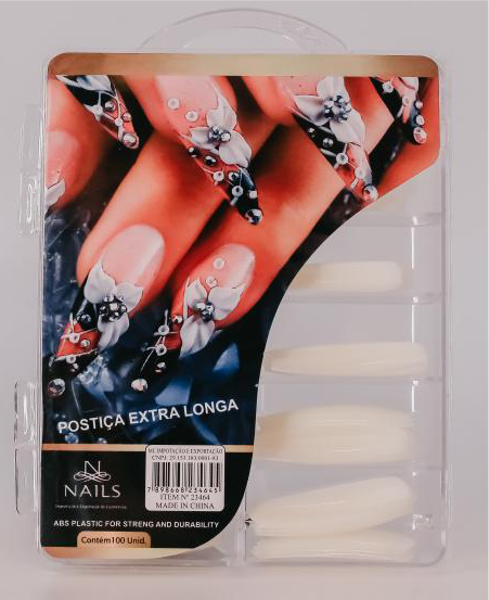 POSTIÇA EXTRA LONGA NAILS PROFISSIONAL 100UND