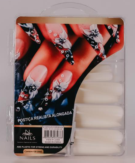 POSTIÇA REALISTA ALONGADA NAILS PROFISSIONAL CX/100