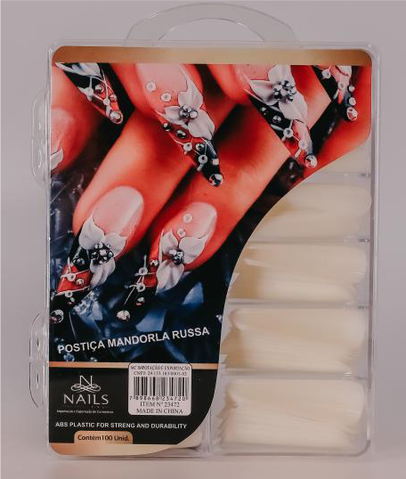 POSTIÇA MANDORLA RUSSA  NAILS PROFISSIONAL 100UND