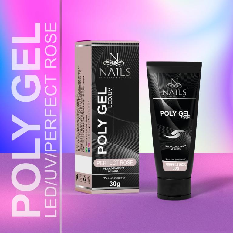 POLY GEL NAILS PROFISSIONAL  PERFECT ROSE 30G