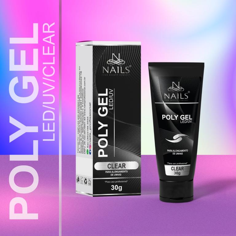 POLY GEL NAILS PROFISSIONAL CLEAR 30G