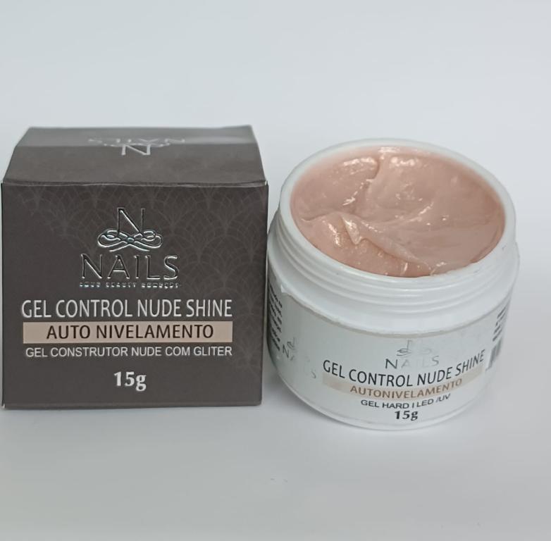 GEL CONTROL NUDE SHINE COM GLITER NAILS PROFISSONAL 15G