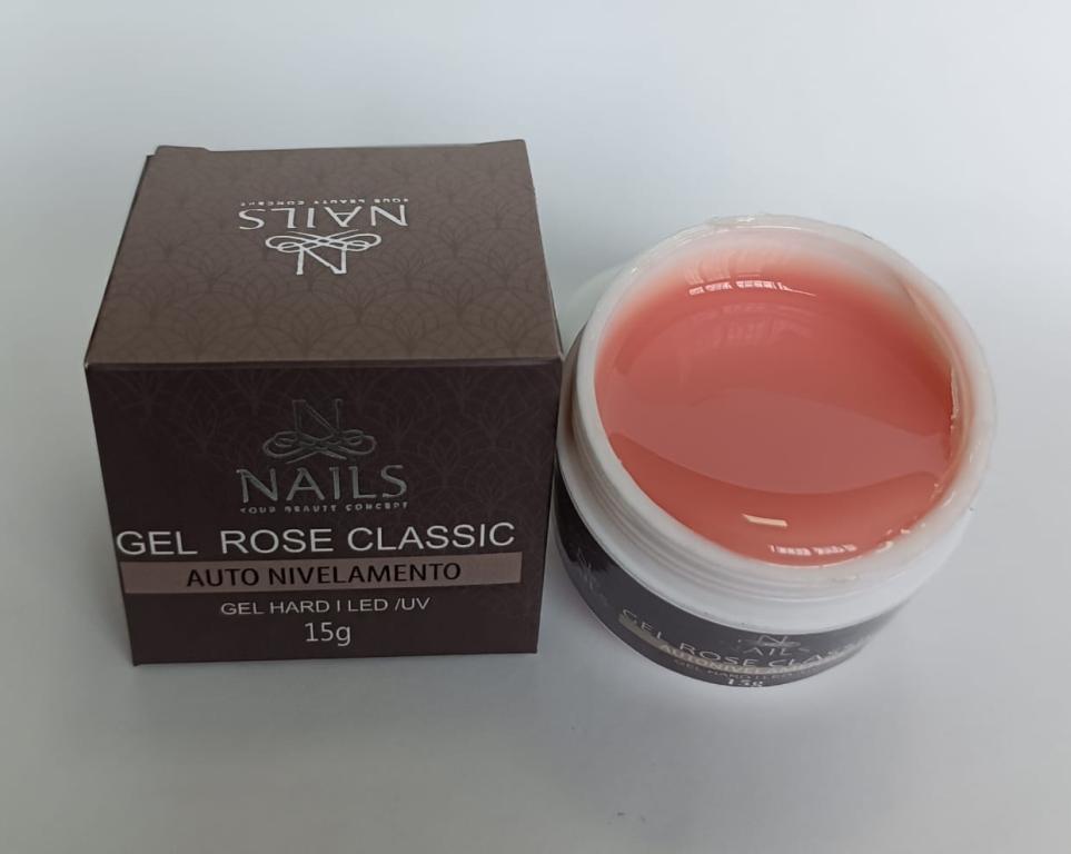 GEL HARD  ROSE CLASSIC  AUTO NIVELANTE NAILS PROFISSONAL 15G