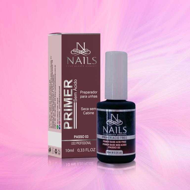 PRIMER ACID FREE NAILS PROFISSIONAL 15ml  - SEM ACIDO