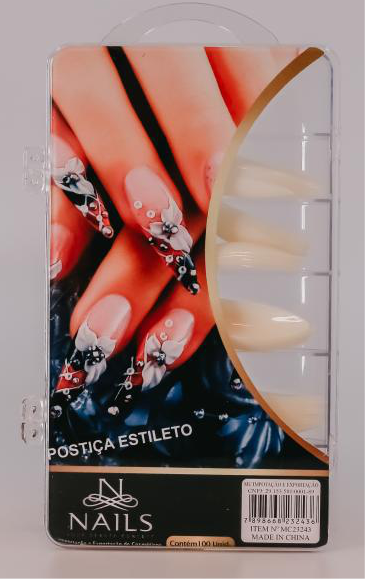 POSTIÇA ESTILETO NATURAL CX100 NAILS PROFISSIONAL