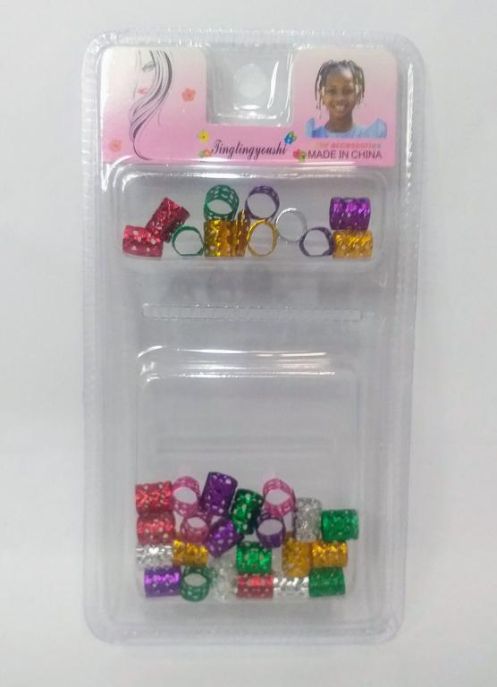 ANEL P/ CABELO PRATA/COLORIDO C/32 DAFU
