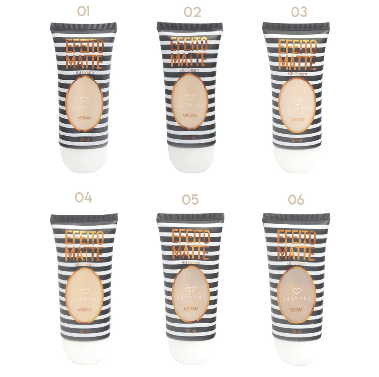 BASE BB CREAM EFEITO MATTE 1/2/3/4/5/6 JS6077 JASMYNE