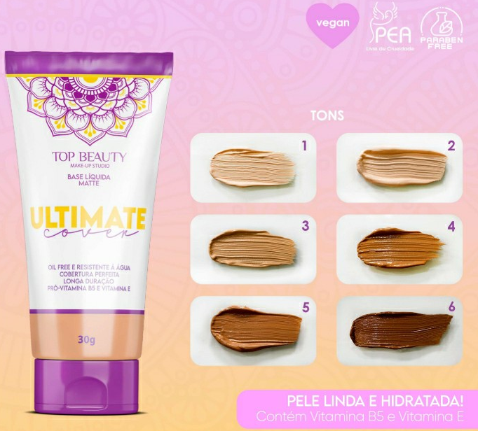BASE LIQUIDA MATTE ULTIMATE COVER COR 3 TOP BEAUTY