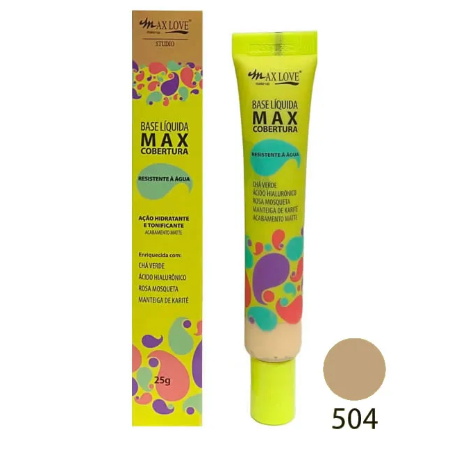 BASE LIQUIDA MAX COBERTURA COR 504 MAX LOVE