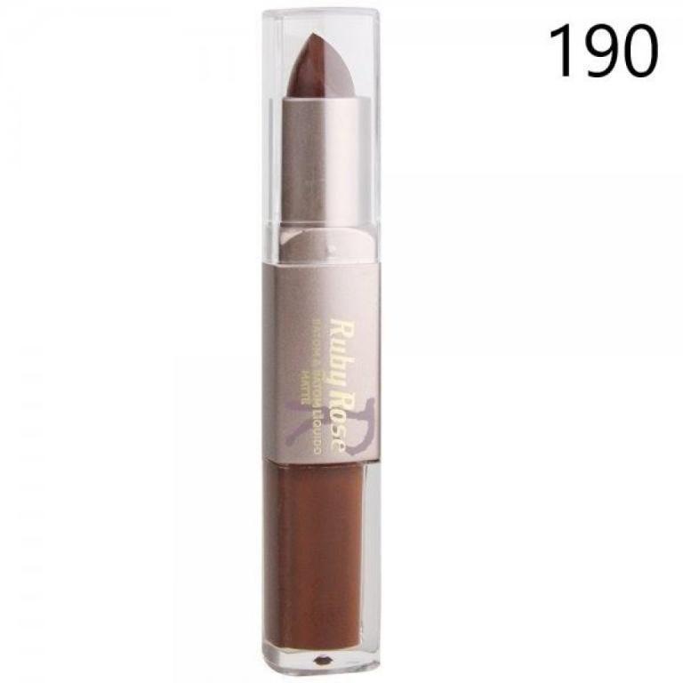 BATOM 2 EM 1 LIQUIDO+MATTE COR 190 RUBYROSE