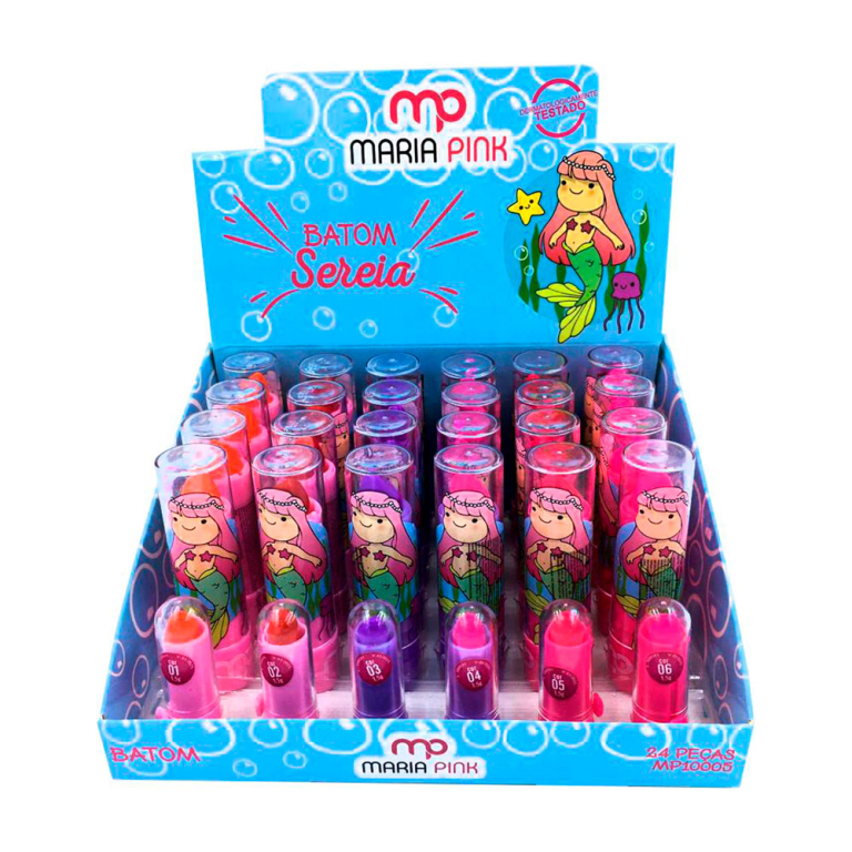 BATOM BASTAO CREMOSO INFANTIL CX C/24 SEREIA MARIA PINK