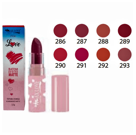 BATOM BASTAO CREMOSO MATTE LOVE COR 288 MAX LOVE