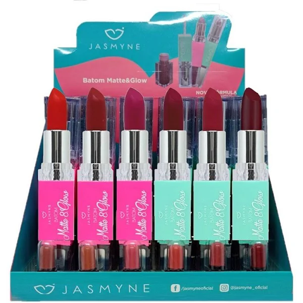 BATOM DUO MATTE E GLOW LIQUIDO + CREMOSO 1 AO 12 JASMYNE