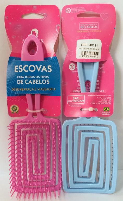 ESCOVA CABELO QUADRADA FLEX ANTIFRIZZ REF 40111 ACRYLIX