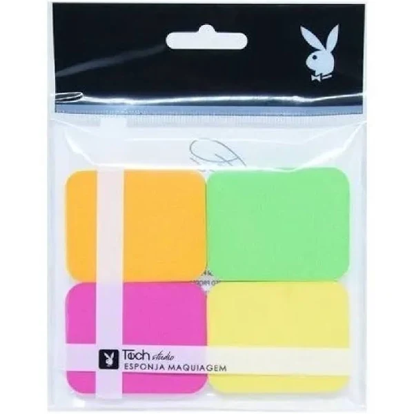 ESPONJA FACIAL PROD. LIQ. E CREM. C/4 HB-94531 PLAYBOY