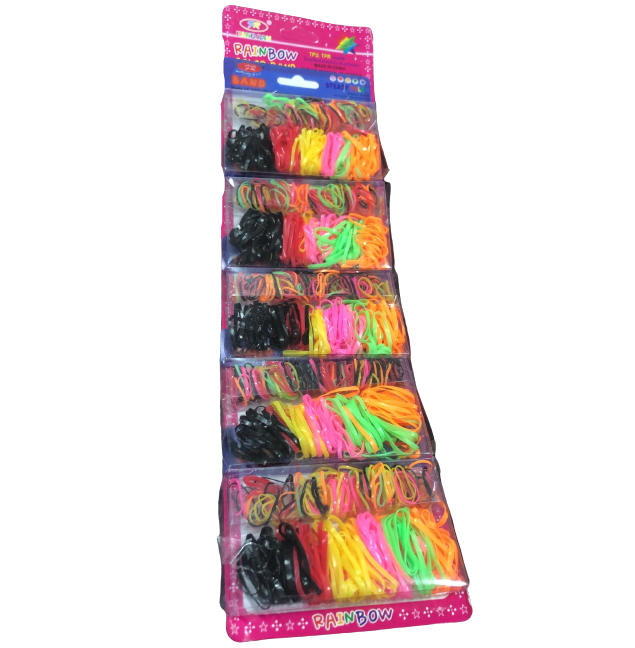 GOMINHA SILICONE CARTELA C/5 CORES/PRETA/TRANSP RAIN BOW