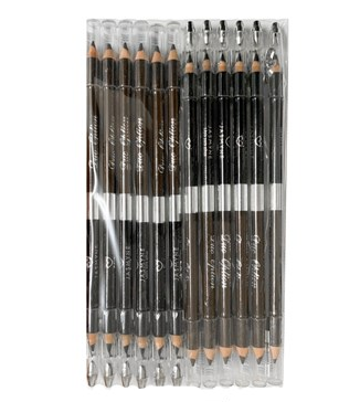 LAPIS C/APONTADOR P/ OLHOS DUO PRETO/MARROM/BRANCO JASMYNE
