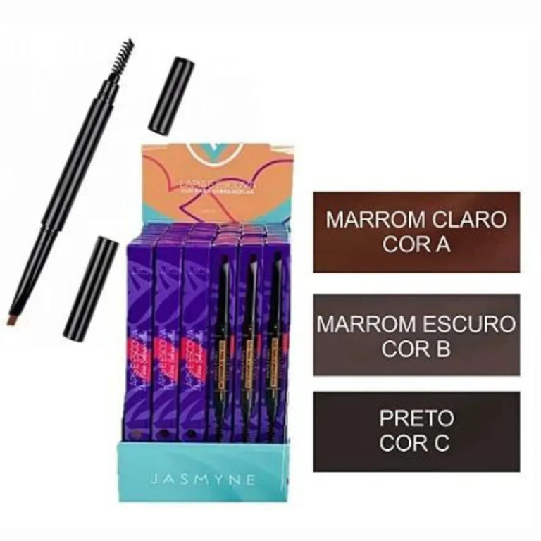 LAPIS E ESCOVA DUO P/ SOBRANCELHA A/B/C JS6057 JASMYNE