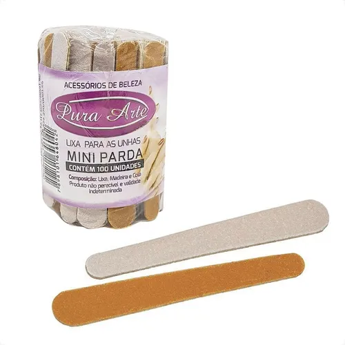 LIXA P/ UNHA POP MINI PARDA C/100 PURA ARTE