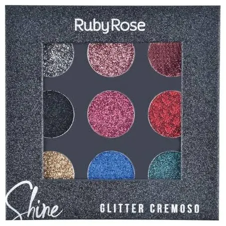 PALETA DE SOMBRA GLITTER CREMOSO SHINE HB-8407/B RUBY ROSE