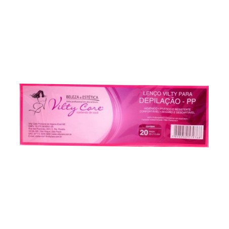 PAPEL P/ DEPILACAO TNT C/20 FOLHAS VILTY CARE