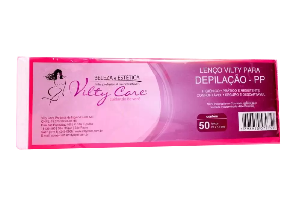 PAPEL P/ DEPILACAO TNT C/50 FOLHAS VILTY CARE