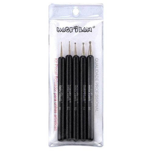PINCEL DECORACAO UNHA BOLEADOR KIT C/05 B701 MACRILAN