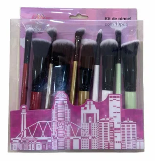 PINCEL P/ MAQUIAGEM KIT C/10 RA-022 RUBY ANJO