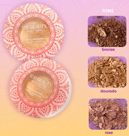 PO ILUMINADOR VEGANO DOURADO TOP BEAUTY
