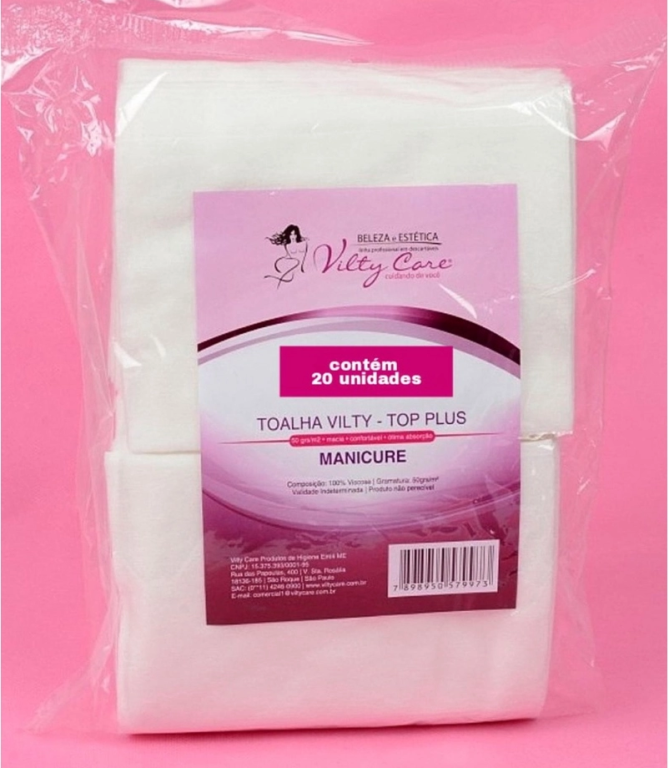 TOALHA DESCARTAVEL MANICURE C/20 VILTY CARE