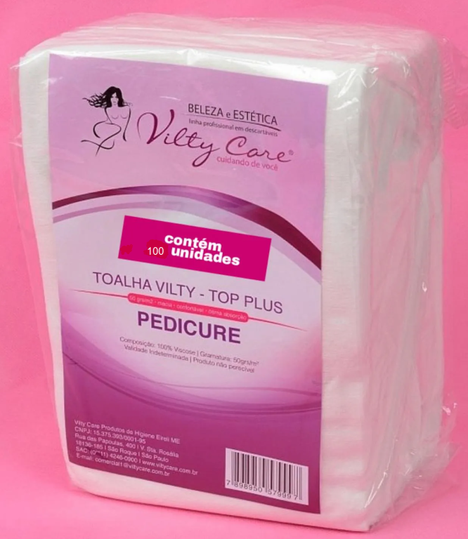 TOALHA DESCARTAVEL PEDICURE C/100 VILTY CARE