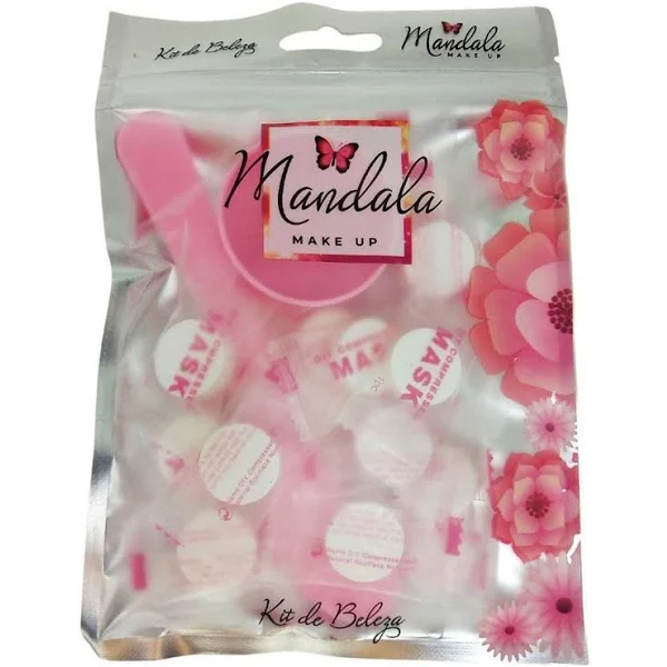 TOALHA MASCARA DESIDRATADA C/20 + POTE E ESPATULA MANDALA