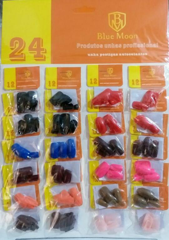 UNHA POSTICA CART C/24UN CORES BM3-5 AMARELA  BLUE MOON