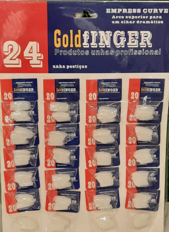 UNHA POSTICA CART C/24UN QUADRADA GOLD FINGER BLUE MOON