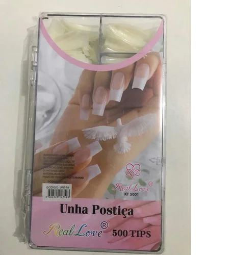 UNHAS POSTICAS ESTOJO C/ 500 TIPS UN15A REAL LOVE