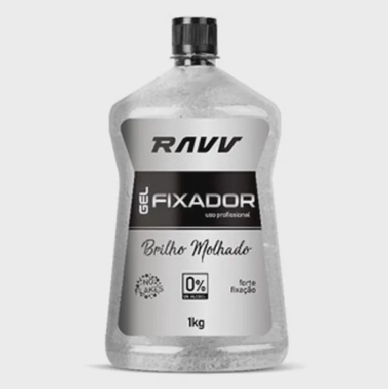 -GEL CAPILAR FIXADOR PROFISSIONAL BRILHO MOLHADO 1KG RAVV