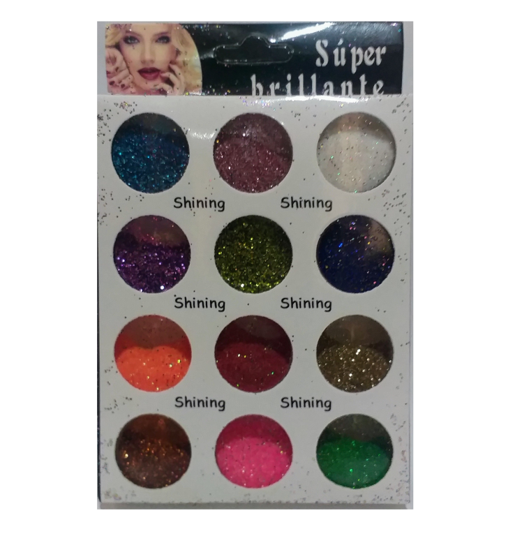 -SOMBRA GLITTER CORES CART C/12 REF 2930 SUPER BRILHANTE