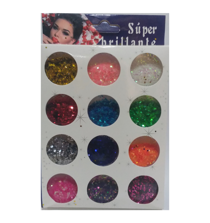 -SOMBRA GLITTER HOLOGRAFICO CORES CART C/12 REF 2931 SUPER
