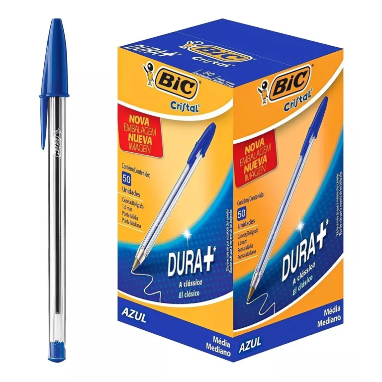 -CANETA ESFEROGRAFICA AZUL CRISTAL 1.0MM CX C/50 BIC