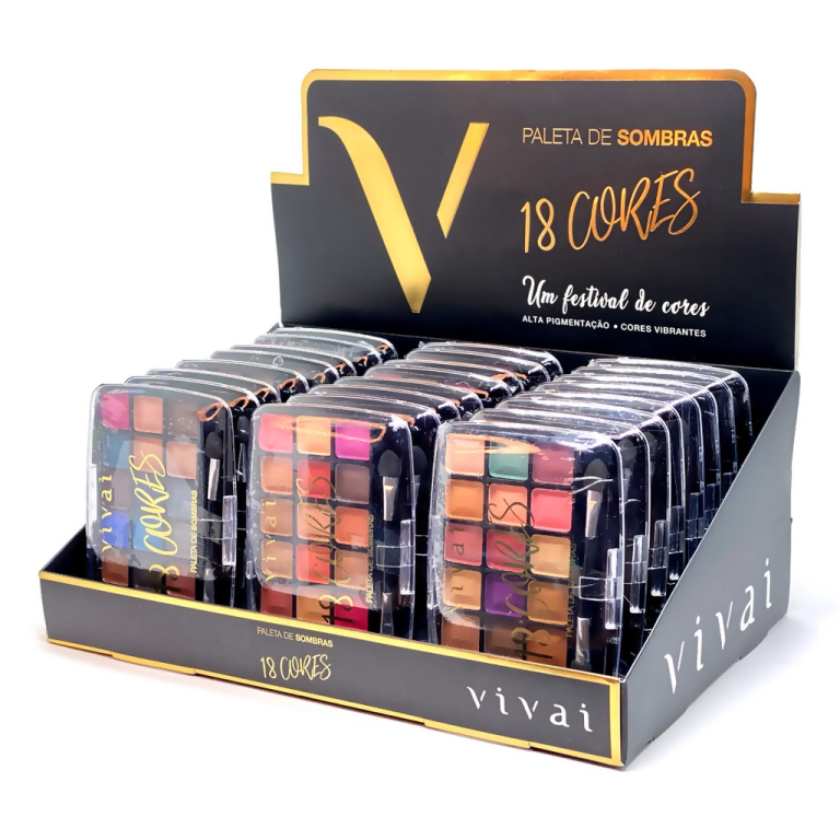 PALETA DE SOMBRA ESTOJO 18 CORES A/B/C REF 2194 VIVAI