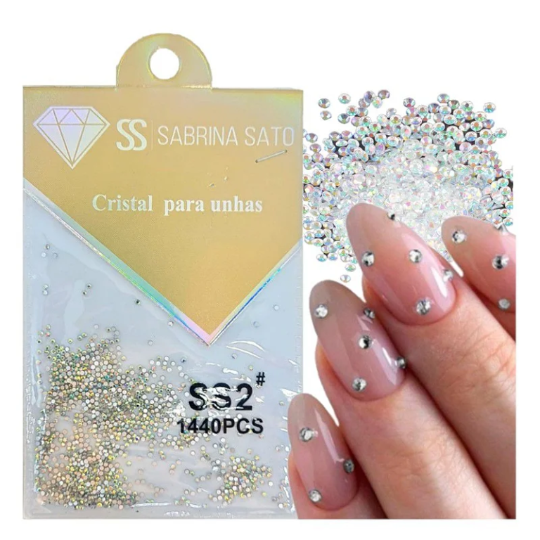STRASS P/ UNHA CART C/ 1440UN COLORIDO SS-2076 SABRINA SATO