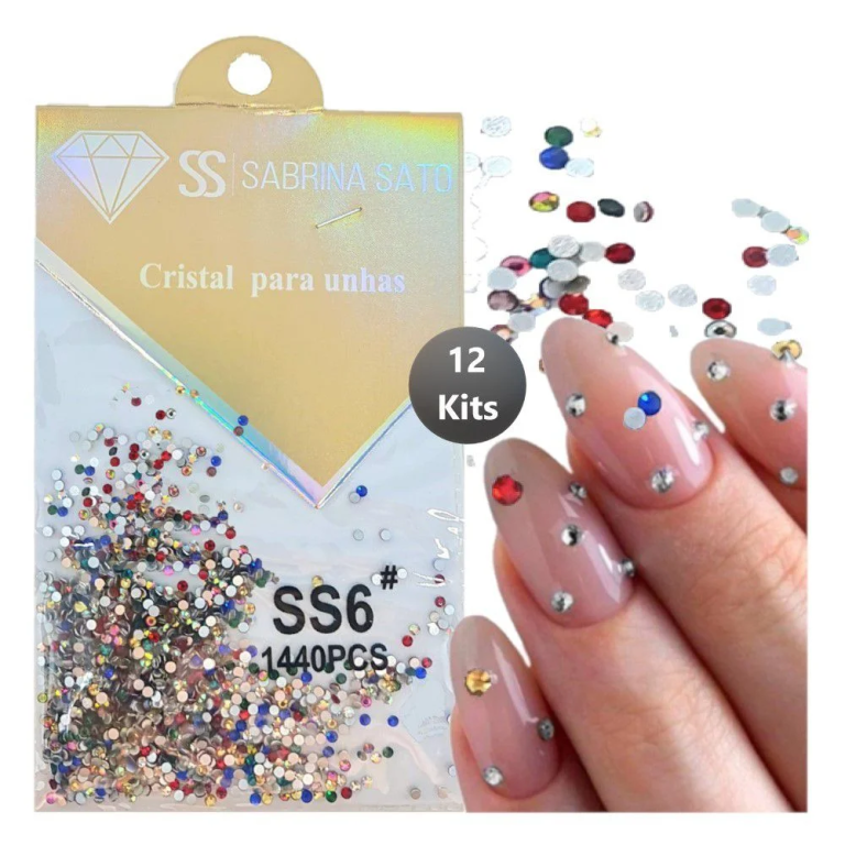 STRASS P/ UNHA CART C/ 1440UN COLORIDO SS-2078 SABRINA SATO