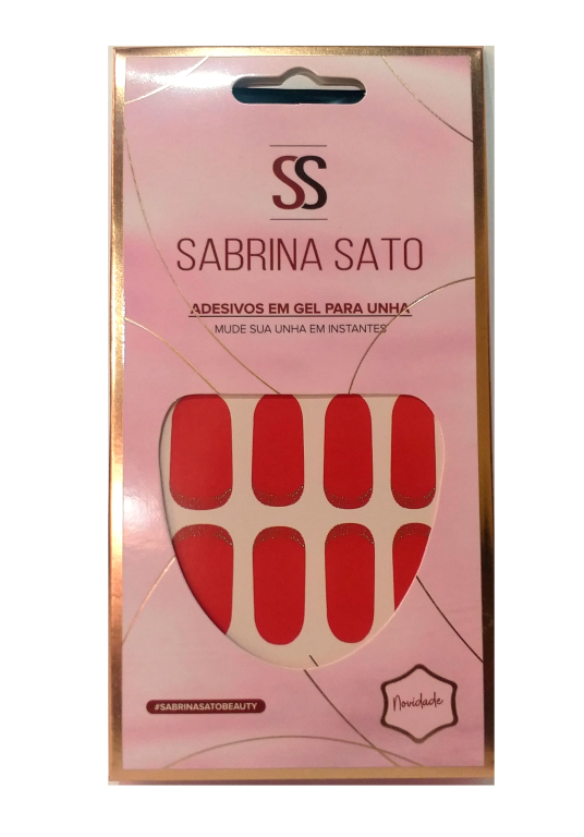 UNHA GEL ADESIVO SEMI CURADO VERMELHA SS-3198 SABRINA SATO