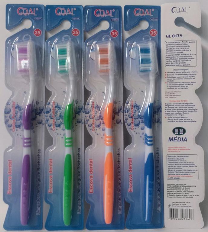 -ESCOVA DENTAL ADULTO MEDIA 35 PCT C/12 GL0178 GOAL